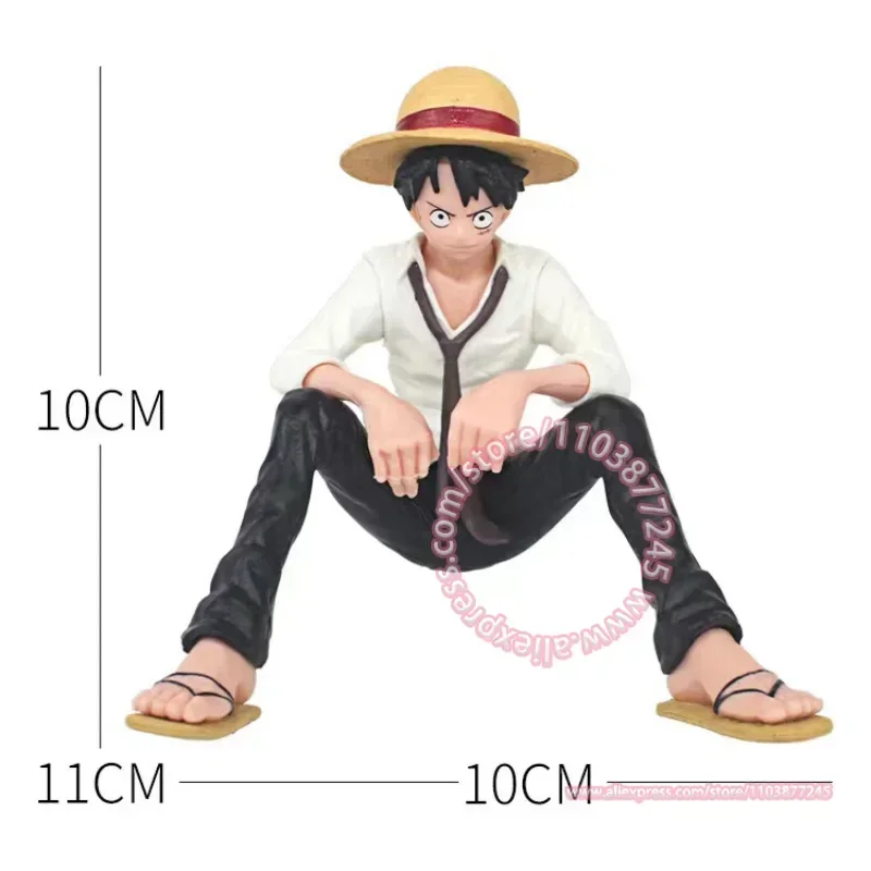 One Piece Monkey D. Luffy Sitting Position Trendy Hand Childrens Toy Cartoon Model Cake Decoration Anime Peripheral Car Ornament