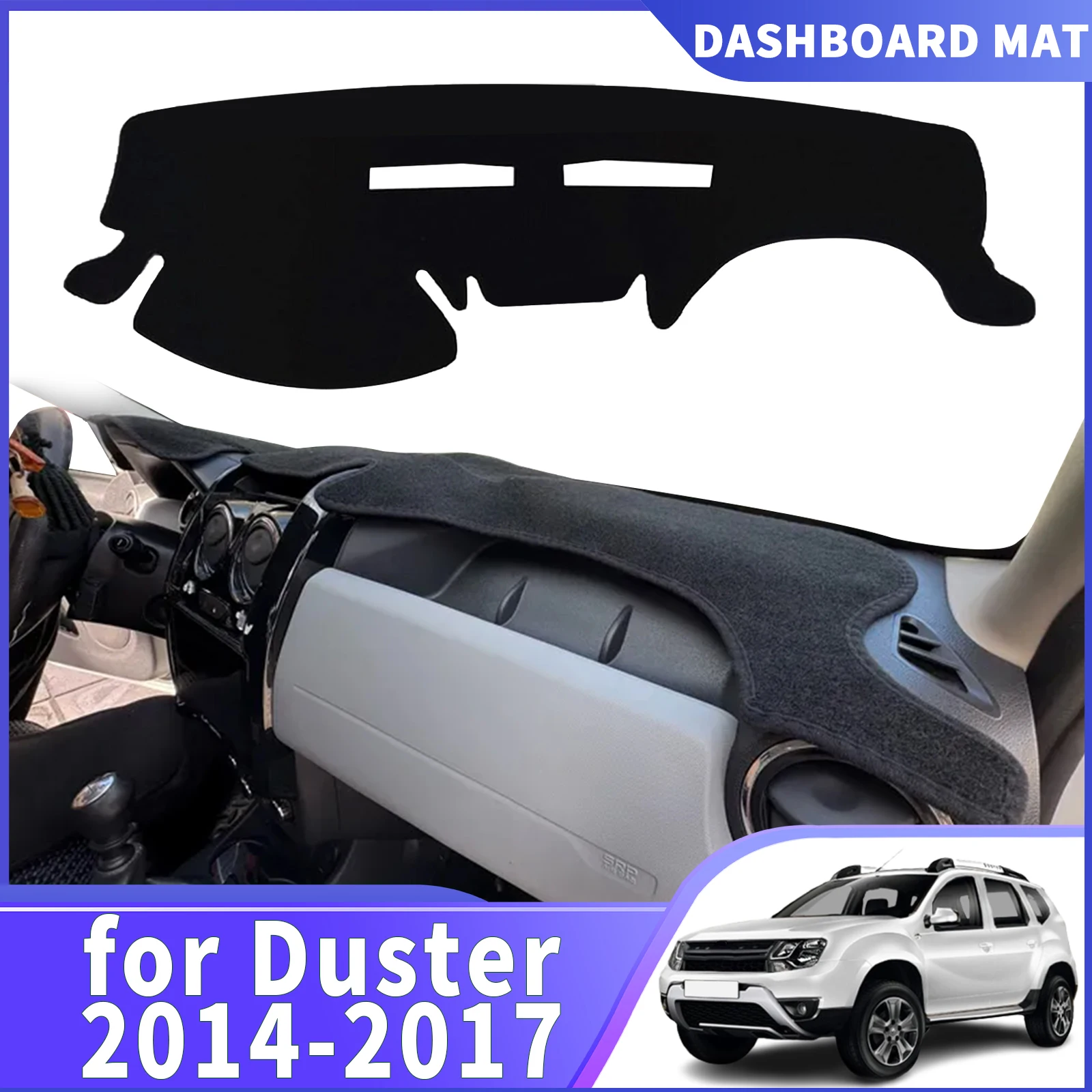 

for Renault Duster Dacia Duster 2017-2014 ​​Custom fit Dashboard Cover Sun Shade Mat Anti‑Glare Anti‑Reflection Carpet Dash Pad