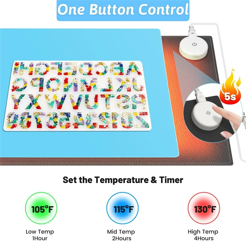 Large Resin Heating Pad With Lid And Timer, 4-Hour Auto Shut-Off For DIY Resin Projects US Plug-[Qahk]