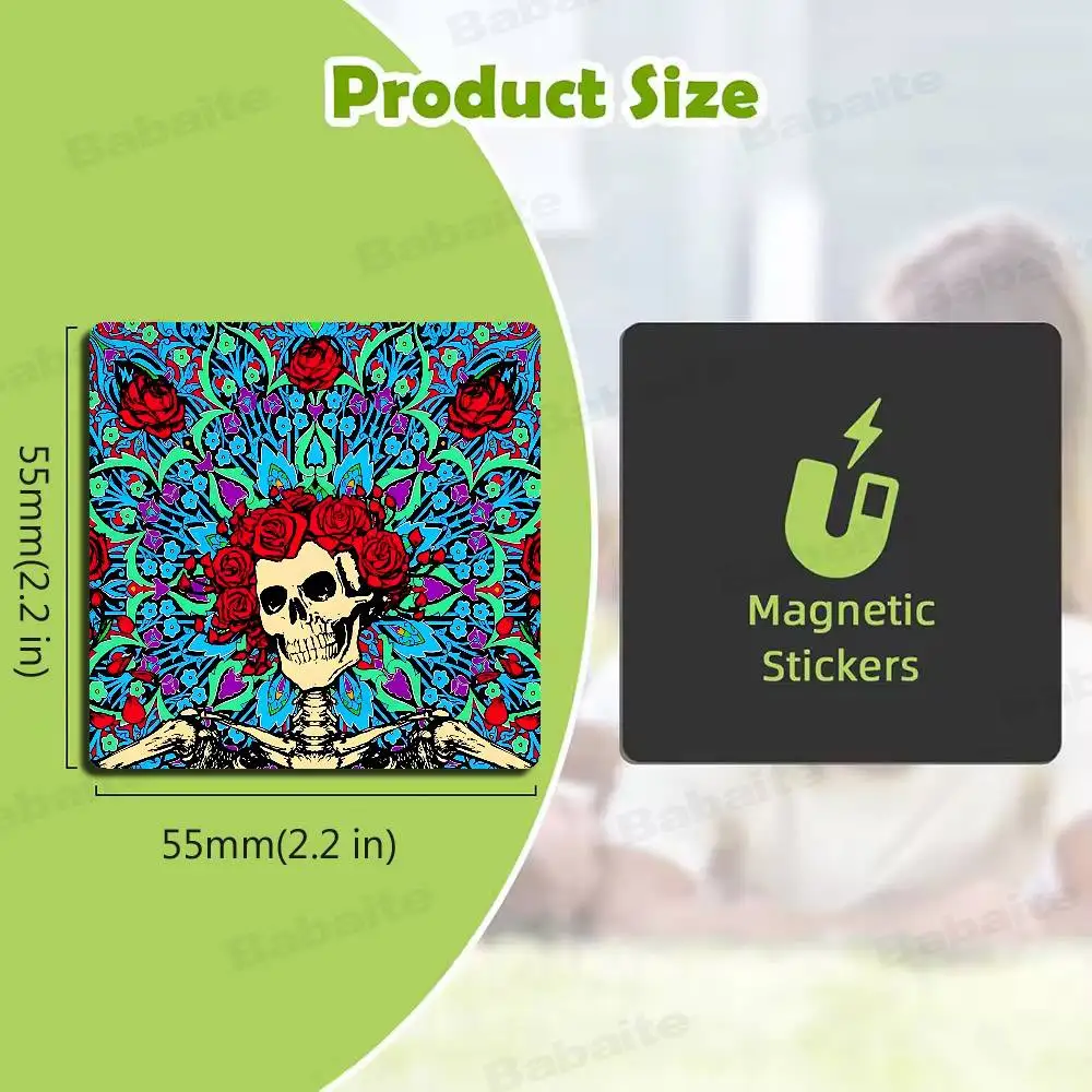 G-Grateful D-Dead Photo Frame Picture Fridge Magnets Refrigerator Magnetic Stickers Family Friends Children Souvenir Logo