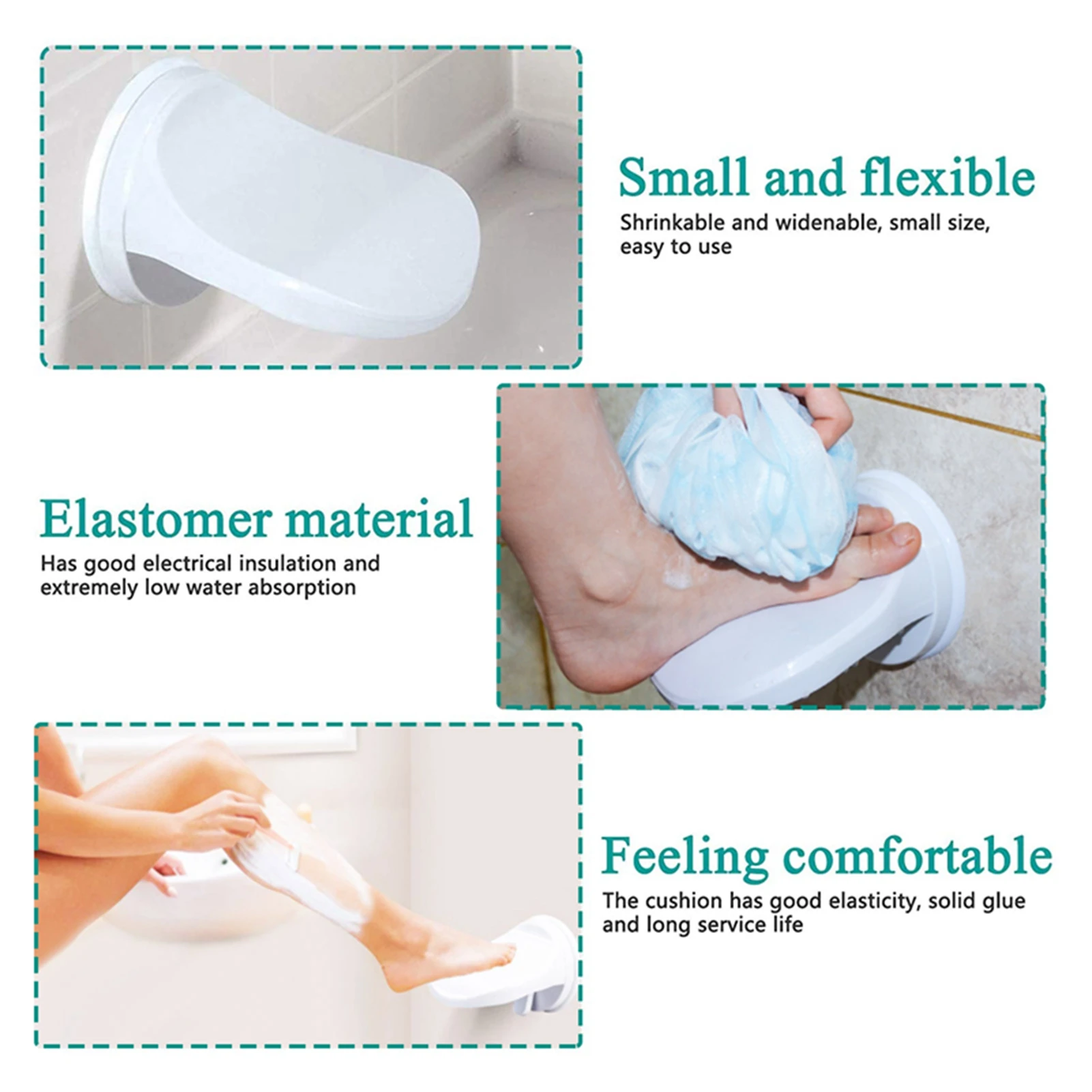 Shaving Foot Rest Bathroom Foot Rest Plastic Bathroom Shower Shaving Leg Aid Foot Rest Suction Cup Step for Home Hotel Use