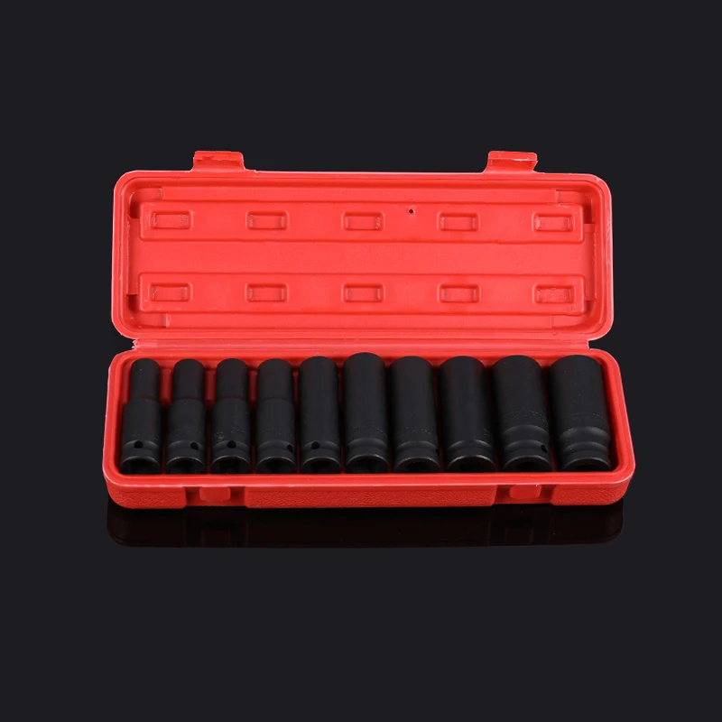 

1/2 inch deep socket 10-11-12-14-16-17-19-21-22-24mm complete socket set impact wrench socket workshop mechanical tools