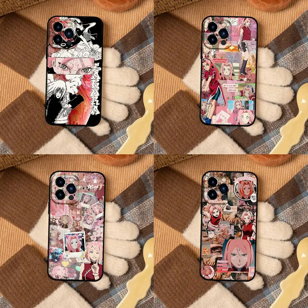 

Naruto Sakura Haruno Phone Case Phone Case For Iphone 17 16 15 11 13 14 Pro Max X Xr Xs Max 12mini Black Shell Cover Case