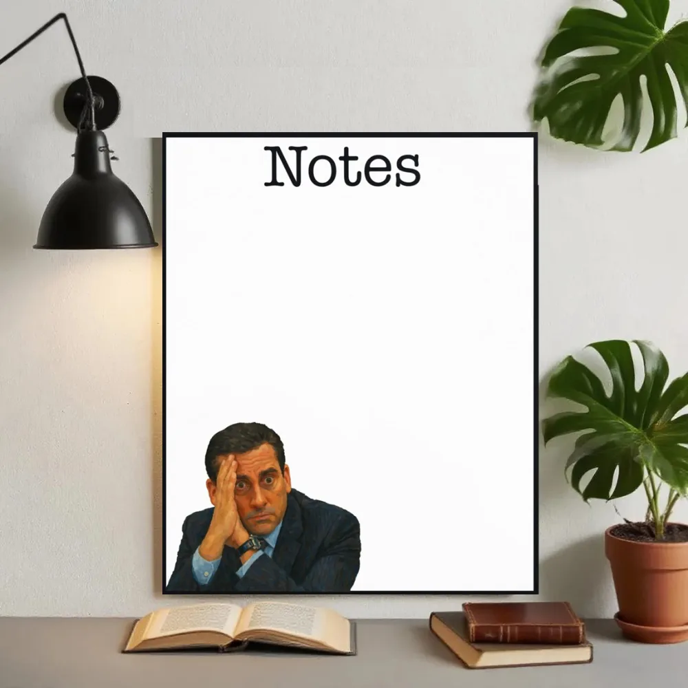 The Office Notepad Canvas Painting Michael Scott Illustration Funny Gift Fan Artwork Dunder Mifflin Print Poster Wall Decor