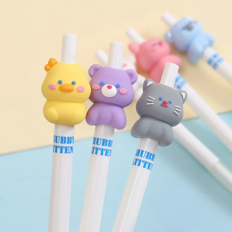 

36PCS/ лот KAWAII кроличья кошка несут животное пресс гель ручка мило 0,5 мм черные чернила нейтральные ручки подарок канцелярских принадлежностей канцелярские школьные принадлежности