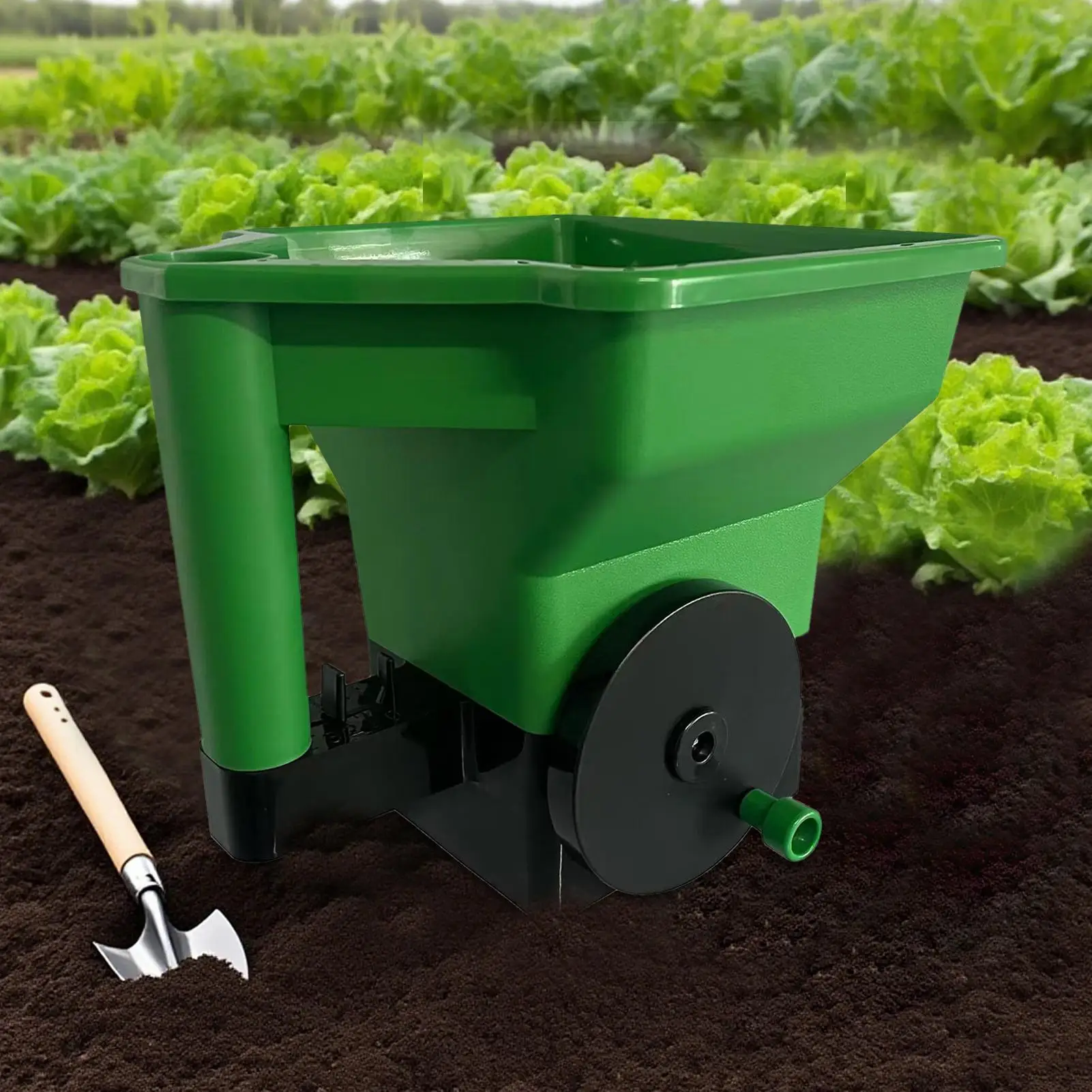 

2026 Latest Models Manual Hand Spreader Small Labor Saving Handheld Green for Lawn Garden Fertilizer And Salt Application