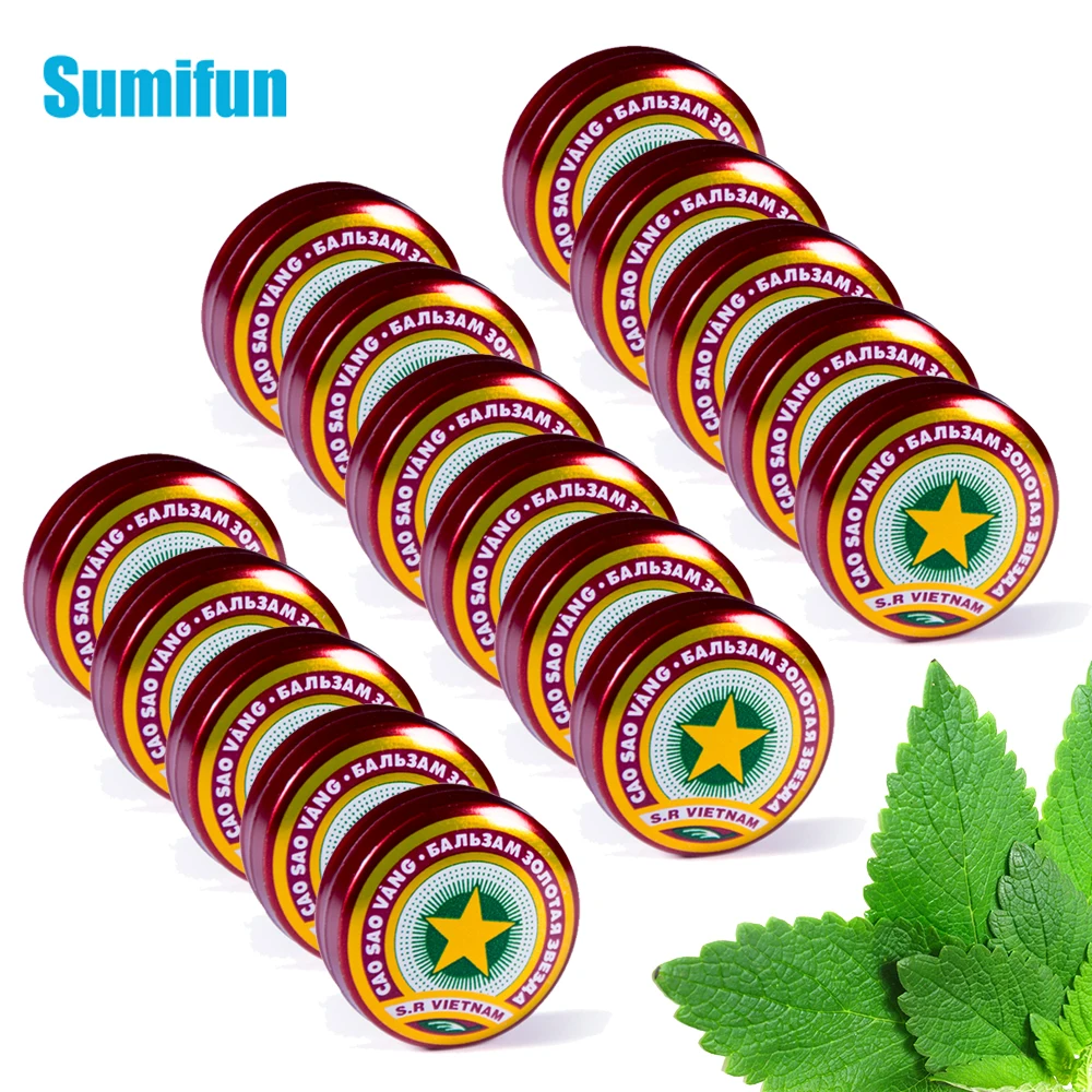 

10Pcs Original Vietnam Balm Cooling Oil Mosquito Bites Itching Ointment Relieve Cold Headache Plaster