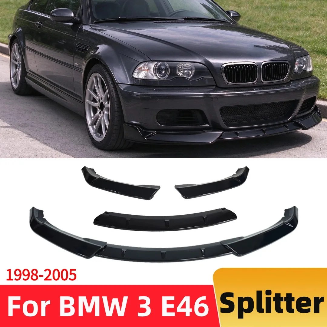 For BMW 3 Series E46 Standard Bumper 1998-2005 Splitter Deflector Front Bumper Lip Chin Body Kit Tuning Car Exterior Accessories