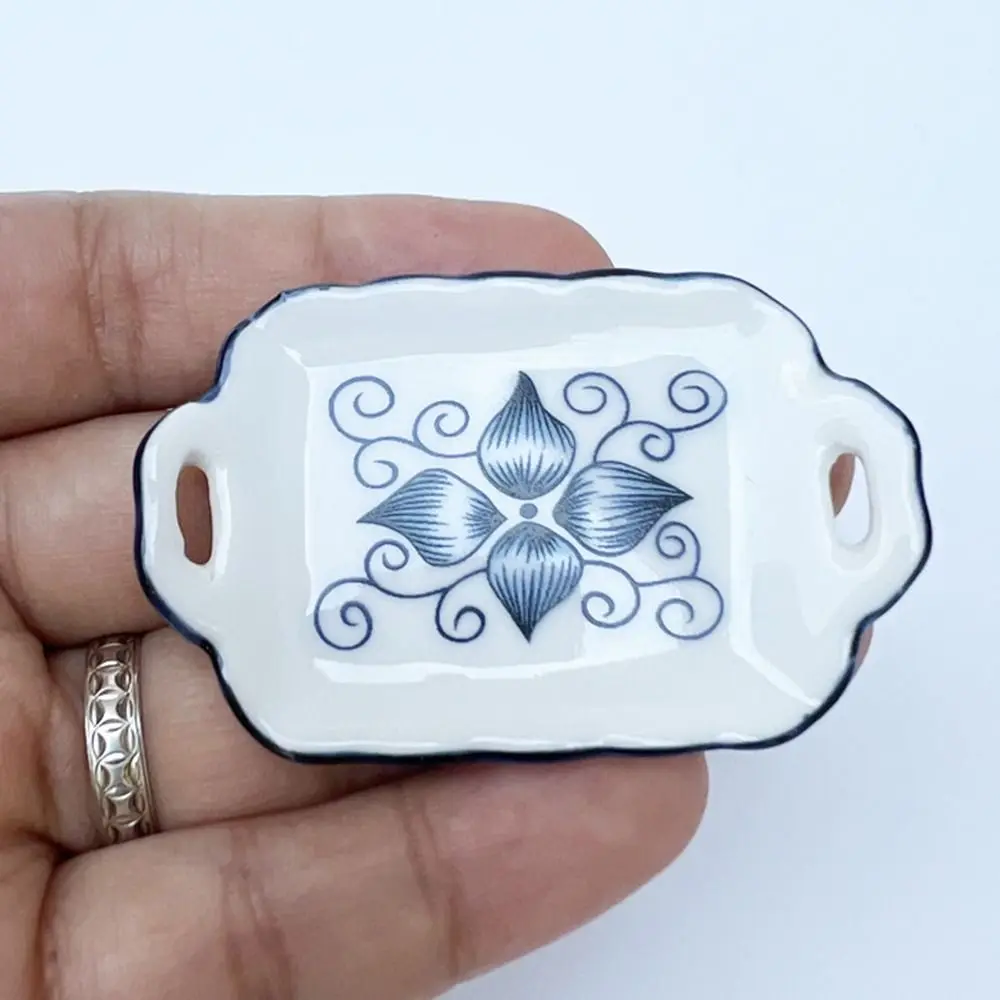 1:12 piatti in stile cinese piatto stoviglie casa delle bambole mobili miniature cucina tappetino in pizzo per accessori per bambole casa delle bambole