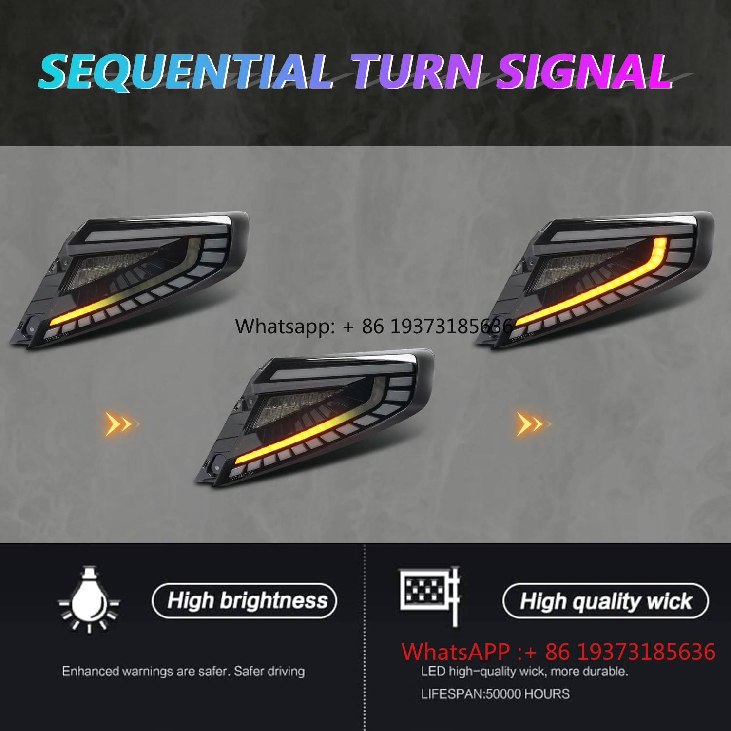 العتيقة 2022-2025 WRX VB مصباح ليد خلفي الجمعية التوصيل والتشغيل إشارة بدوره متتابعة مع عدسة حمراء مدخنة أضواء حالة جديدة