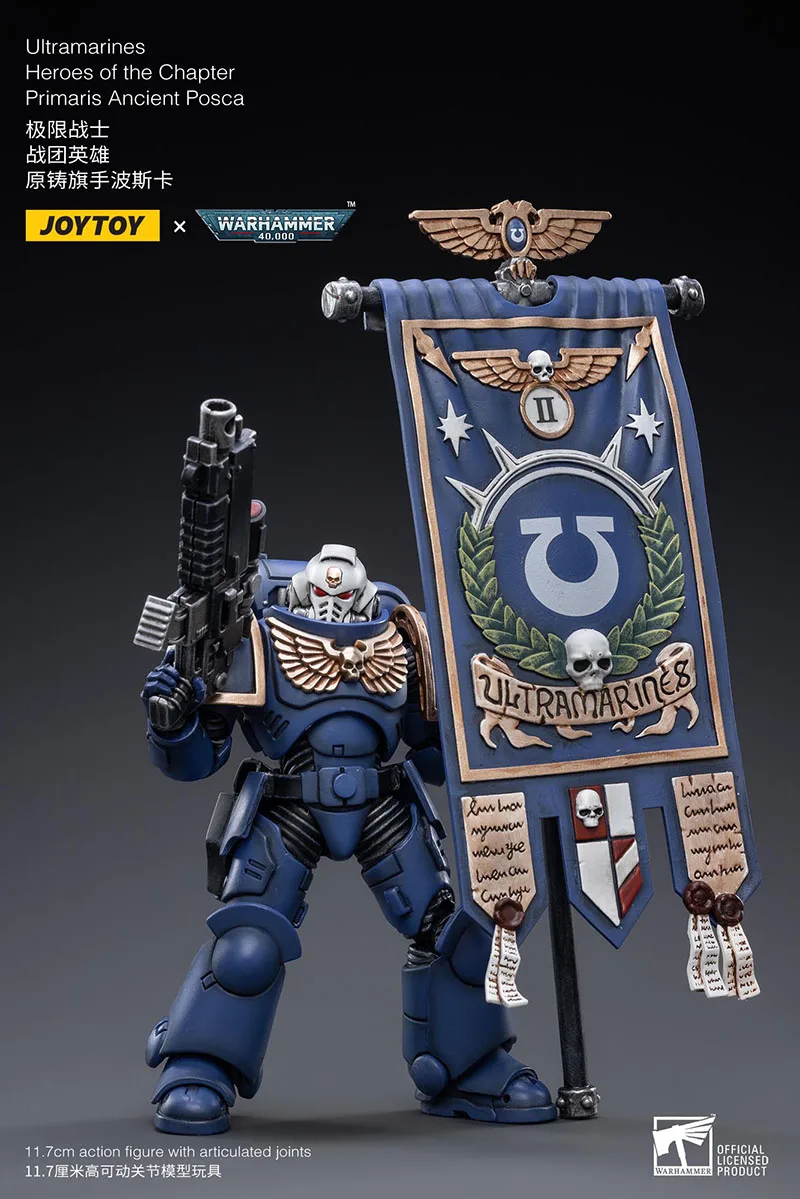 JOYTOY Warhammer 40K 1/18 Ultramarines Heroes of the Chapter Actionfigur Primaris Ancient Posca Lieutenant Erastus Sergeant