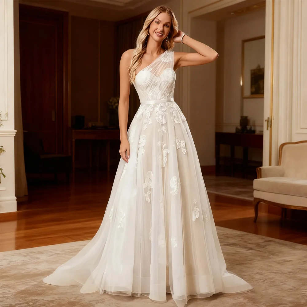 Ivory Strapless A Line Wedding Dresses for Ladies Elegant Bridal Gowns Exquisite Sleeveless Vestidos De Novia 2026 Summer LC009