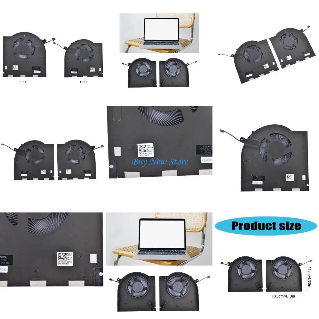 

20CE Cooling Fan Laptop CPU Cooler Radiators for Alienware M17 M17 P45E