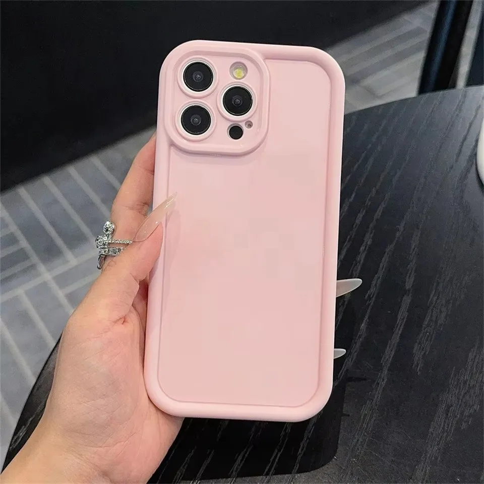 3D süße rosa Schleife einfarbig Candy Handyhülle für iPhone 11 12 13 14 15 16 Pro Max X XS XR 8 Plus weiche Rückseite