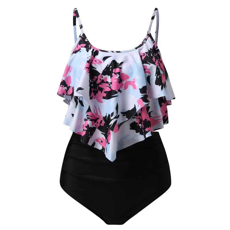 Ruffles Sexy Print Swimsuits Push Up Bikini Female Swimwear Beach Wear Bikinis Women's Swimming Bathing Suit