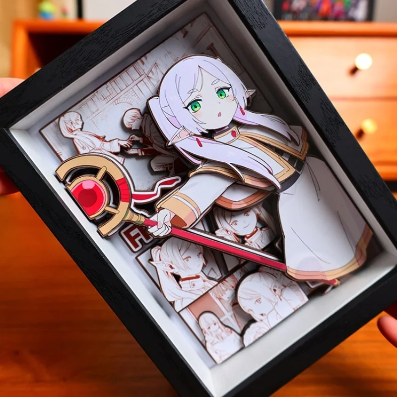 

In Stock Anime Frieren: Beyond Journey'S End 3d Art Painting Frieren Cartoon Figure Collect Picture Handmade Desktop Decora Gift