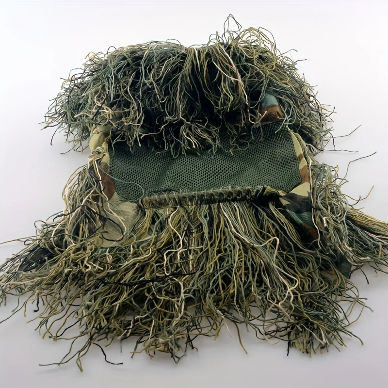 Outdoor Adult Hunting Ghillie Hood Camouflage Head Cover for Ghillie Suit Mosquito Net Hood Bird Watching Photography Mask