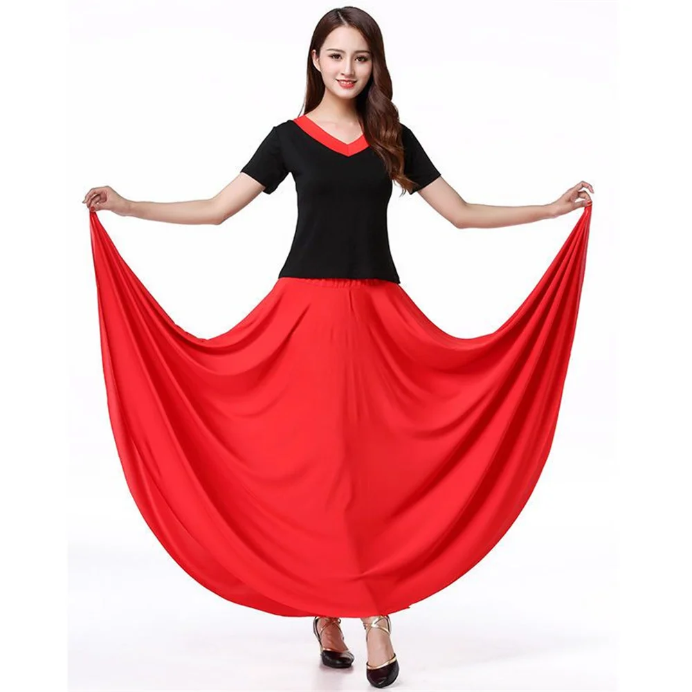 Gonna da ballo di flamenco da donna 85 cm Costumi di danza del festival Gonna da performance sul palco del ventre femminile Costumi da ballo di balletto Flamengo