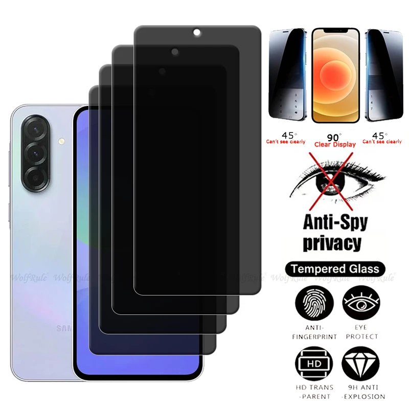 

4Pcs For Samsung A36 Glass Samsung A36 A 36 Tempered Glass HD 9H Privacy Anti-Spy Cover Glue Screen Protector Samsung Galaxy A36