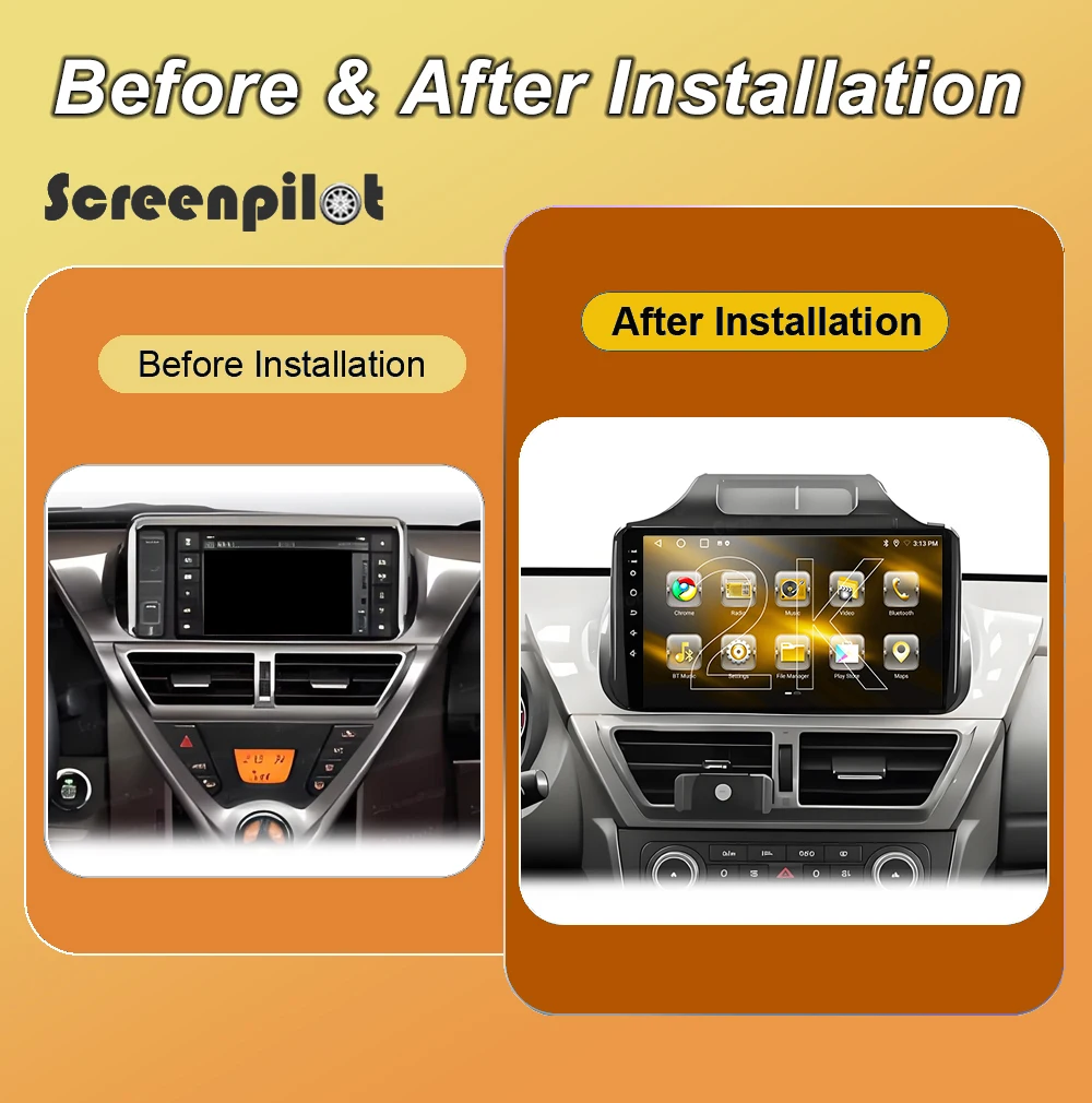 Android 16 Car Radio Stereo Head Unit For Toyota Scion IQ 2008-2016 Multimedia Video Player GPS QLED Touch Screen BT 2K QLED