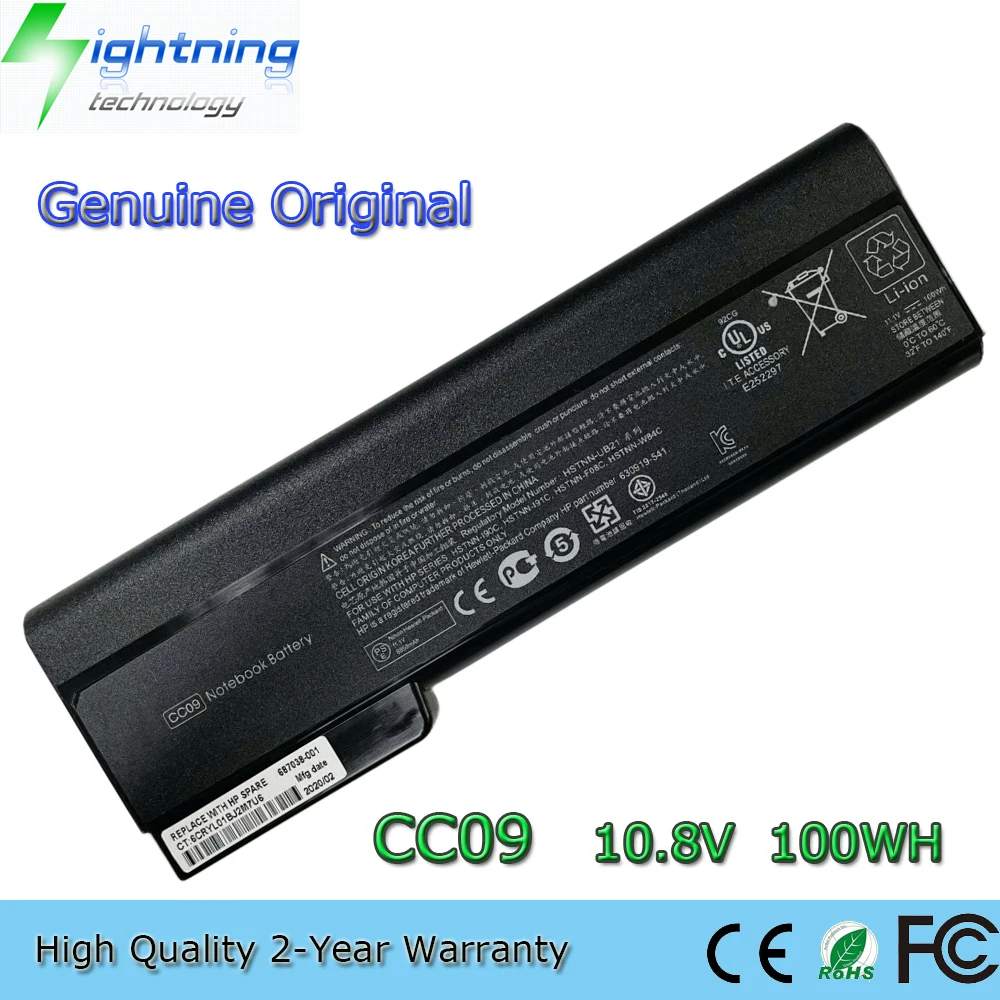 Brand New Genuine Original CC06 10.8V 55Wh Laptop Battery for HP Elitebook 8460p 8560p 8560w Probook 6465b 6560b CC09 10.8V 100W