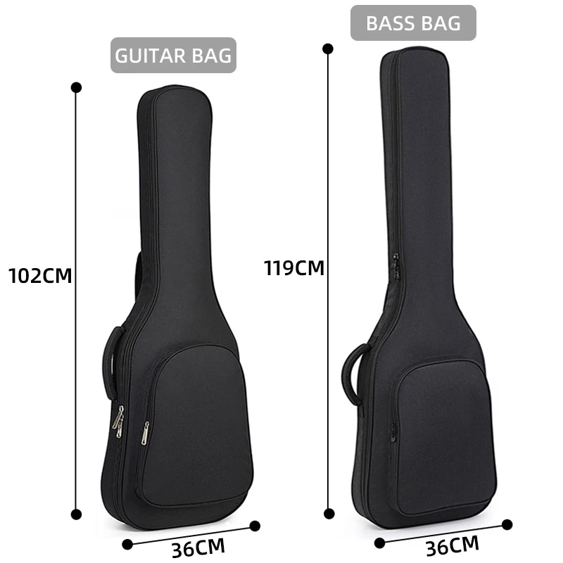 38/39 Inch Electric Guitar Bass Bag Adjustable Shoulder Strap Acoustic Folk Carry Soft Case 15mm Thicken Shockproof Padded XM108