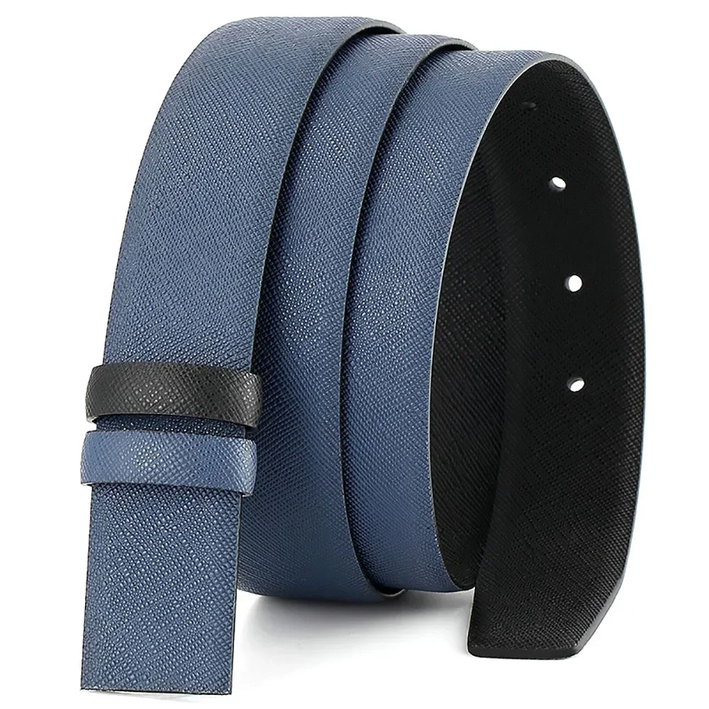 Double-sided Design Luxury Top Layer Cowhide Genuine Leather Blank Belt Replacement for Making Full Grain Leather Belt Diy 3.4CM