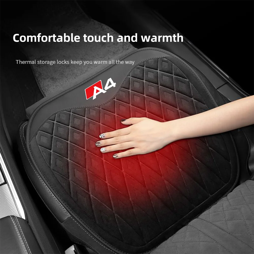 الخريف والشتاء وسادة مقعد السيارة الفانيلا أفخم الدافئة لينة غطاء مقعد السيارة لأودي A1 A3 A4 A5 A6 A7 A8 السيارات كرسي بطانة حماية #4