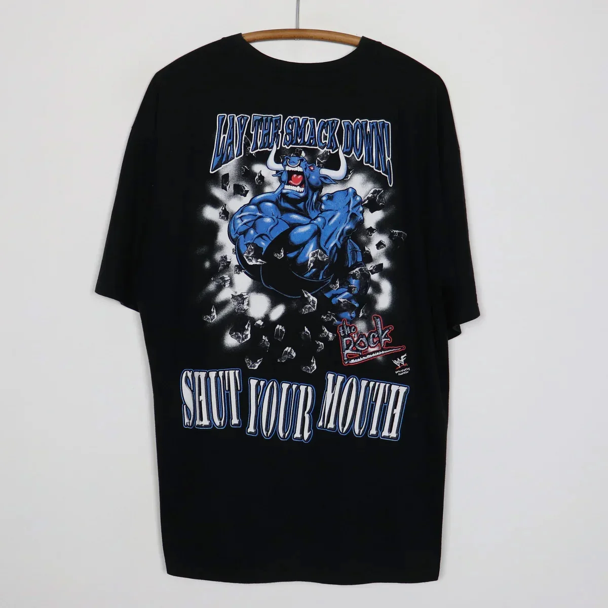 Vintage Y2K 2000 The Rock Just Bring It / Know Your Role  Bull T-Shirt