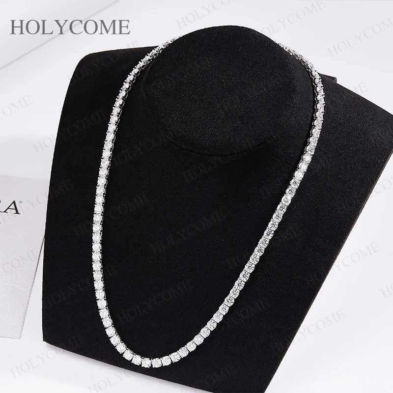 

Moissanite Bracelet Necklace Tennis Chain Hip-Hop Full Size Sale 2-6.5mm For Women/Men Gift Sterling Silver Gold Man Accessories