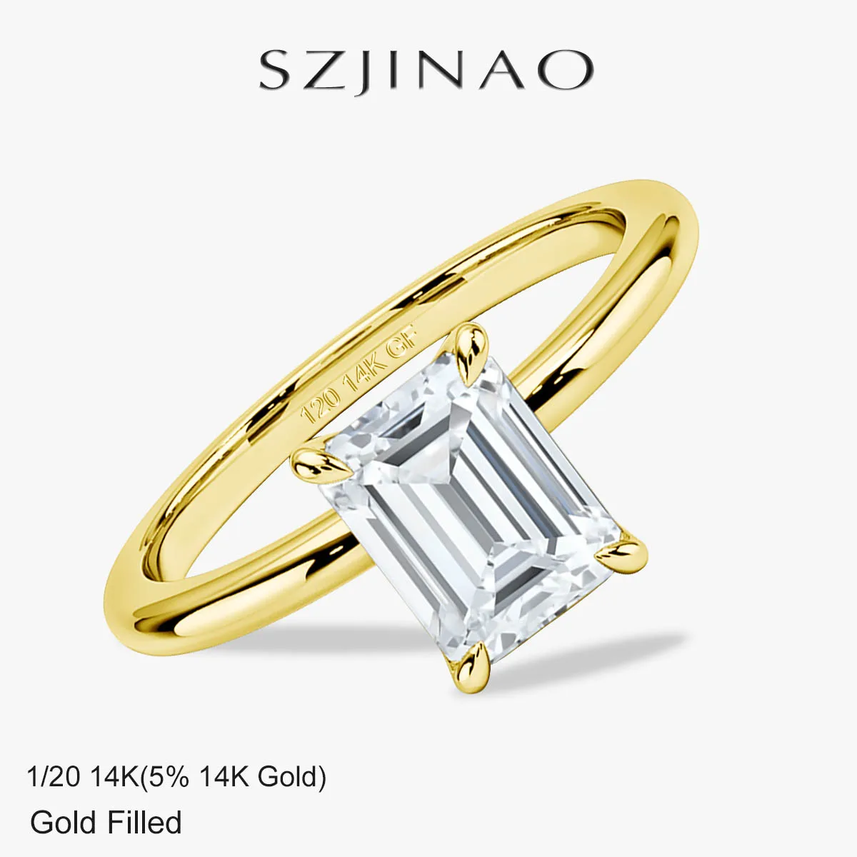 

Кольцо с муассанитом изумрудной огранки 3 карата, ювелирные изделия из 14-каратного золота для женщин с сертификатом, кольцо с квадратным бриллиантом для рождественских вечеринок, подарки