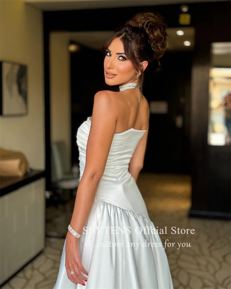 SSYTENS Saudi Wedding Dresses for Bride Strapless Women Customize to Measures Sweep Train Bridal Gowns Charming Robe De Mariee