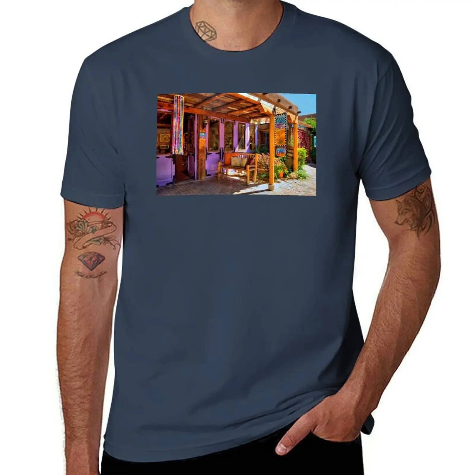 Town Plaza Old Albuquerque In T-Shirt Casual Daily Graphic Tee