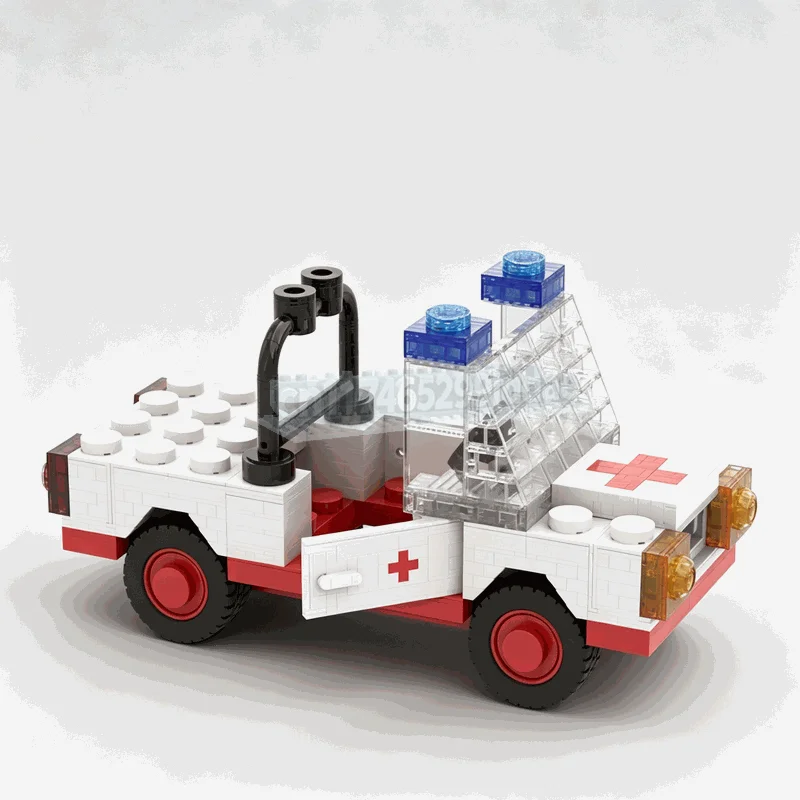 3184PCS 6X Oversized Vintage Ambulance MOC Building Blocks Classic Town Medical Rescue Car DIY Brick Display Collectible Gifts