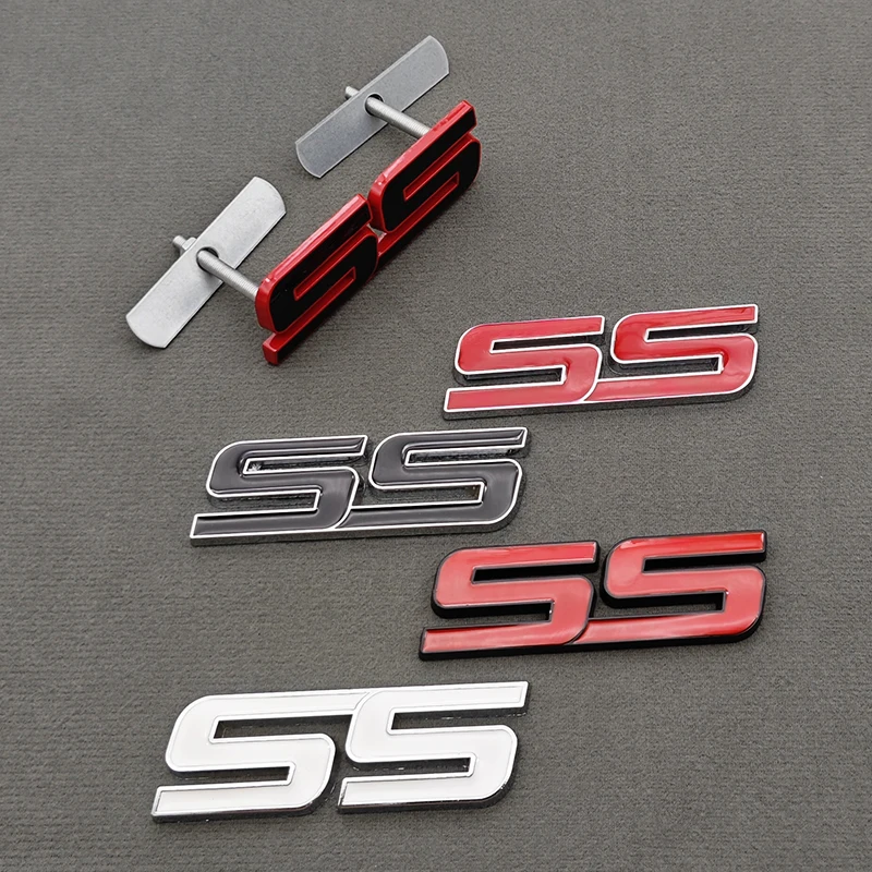

3D металлический логотип SS, наклейка на кузов автомобиля, значок на задний багажник, эмблема передней решетки для Chevrolet SS Camaro Cruze Equinox Blazer Accessoies