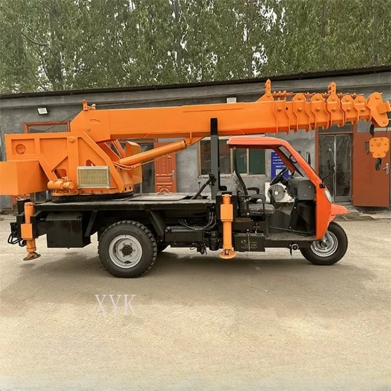 FOB Price Agricultural Three Wheel Crane Rural Building Lifting Loading 360 Degree Rotating Telescopic Boom Small Crane