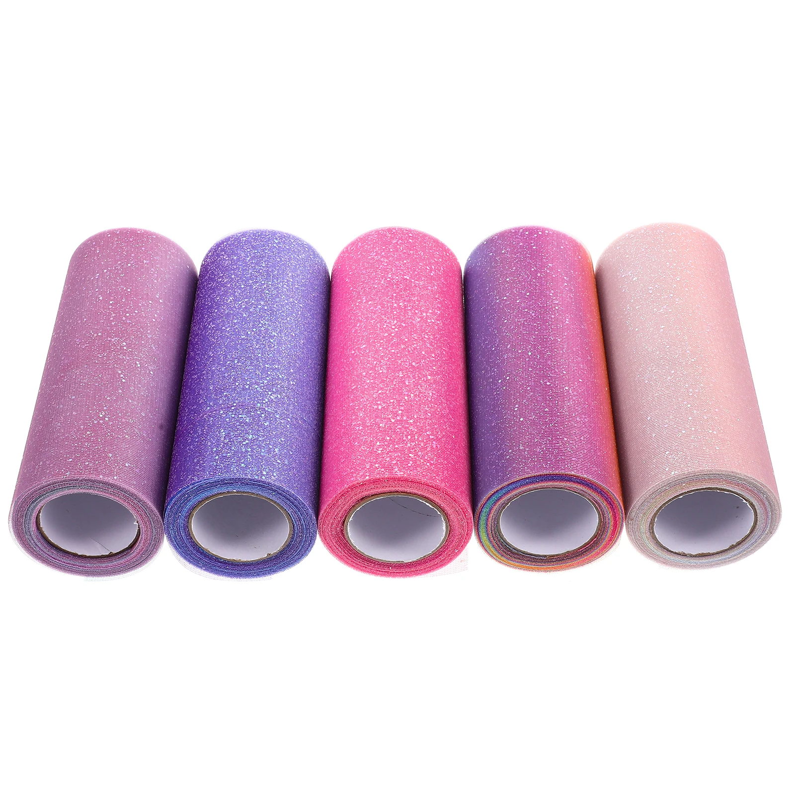 

5pcs 5 Rolls Tulle Netting Fabric Ribbon for Skirt Making DIY Crafts Decorations Mesh Gauze Rolls Exquisite Ornament Supplies