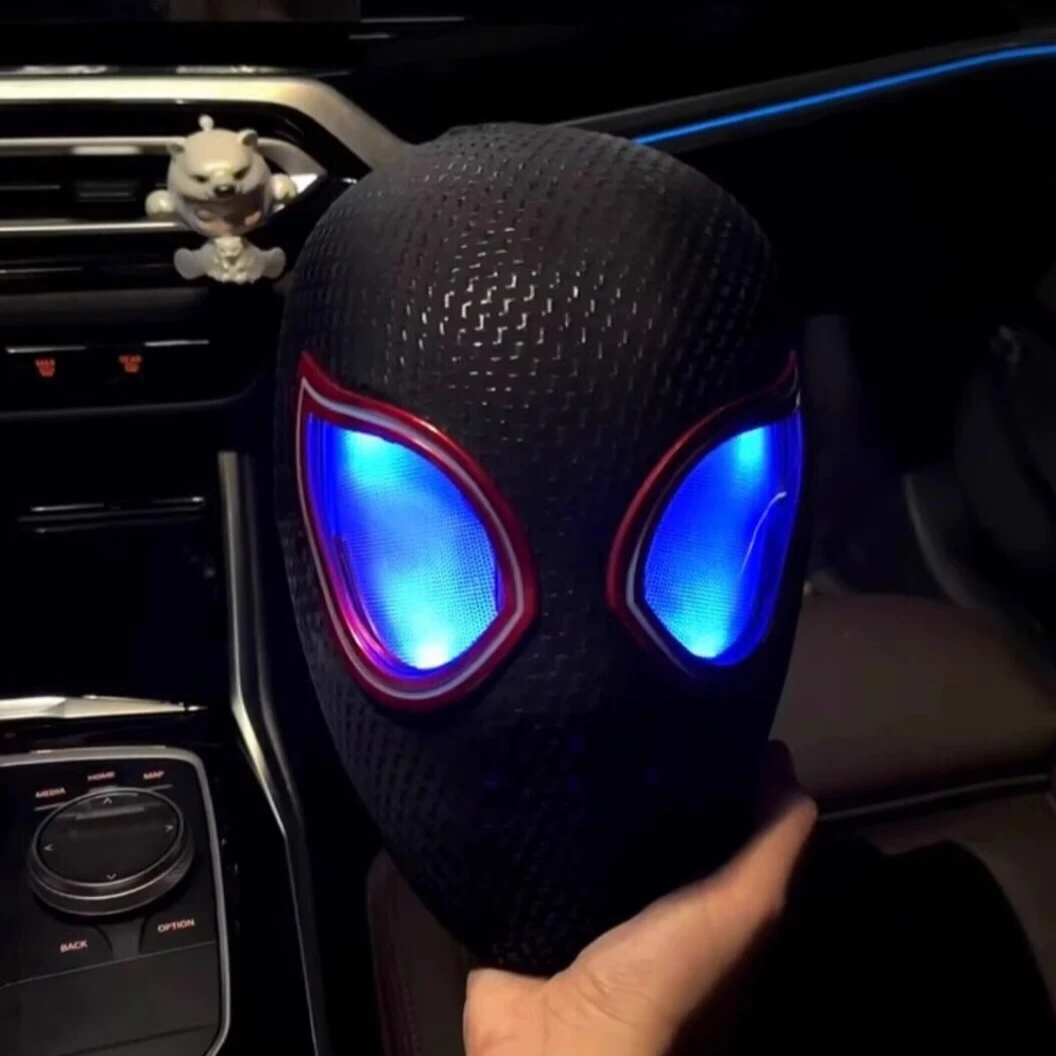1:1 Miles Morales Mask with Movable Eyes Mascara Electric Gwen Spider Helmet Ring Control Halloween Cosplay Mask Toy Man Gift