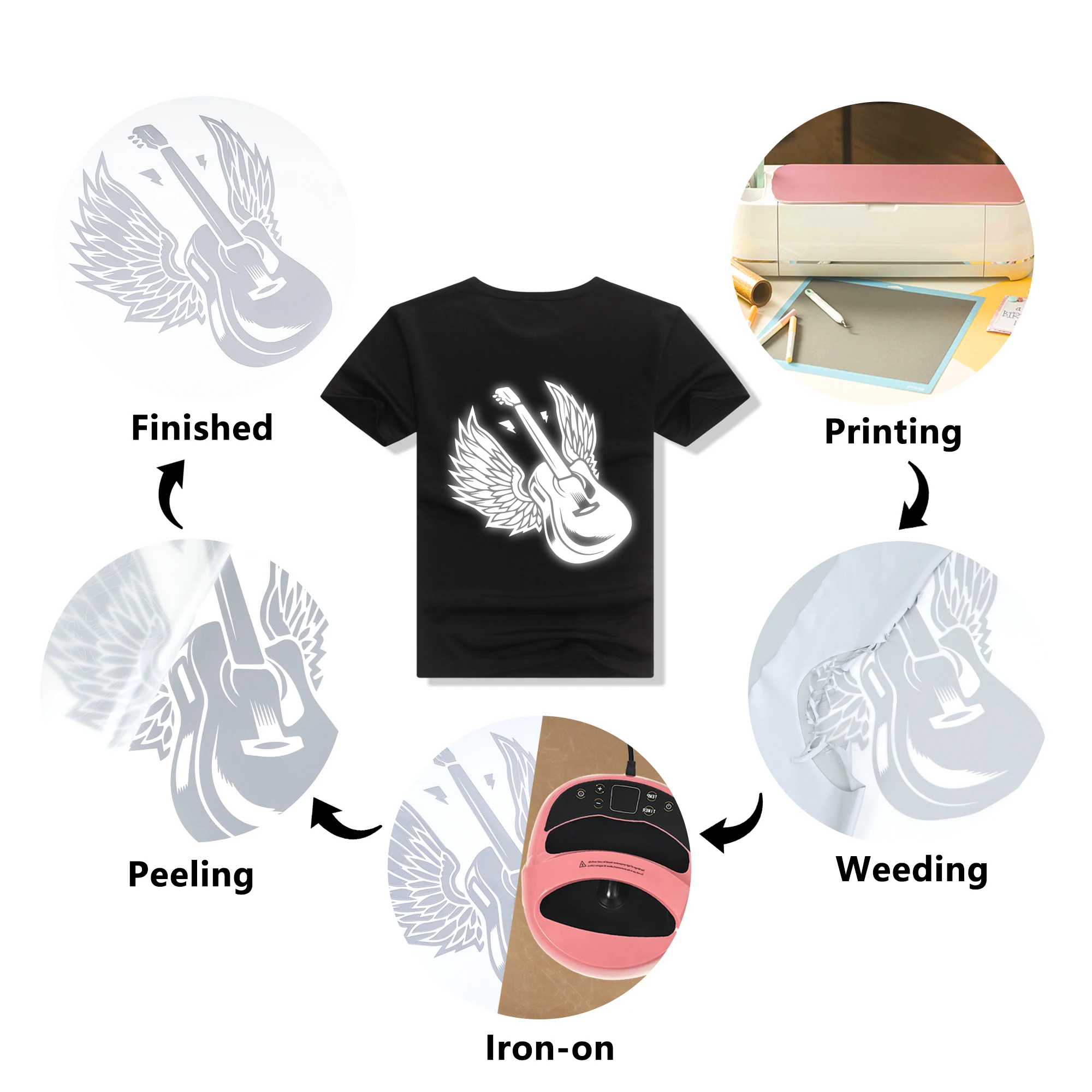 Reflective Heat Transfer Vinyl Sheets,For DIY Clothing T-Shirt Mask Jeans Backpack ,Heat Transfer Sticker,Easy to Cut &Weed