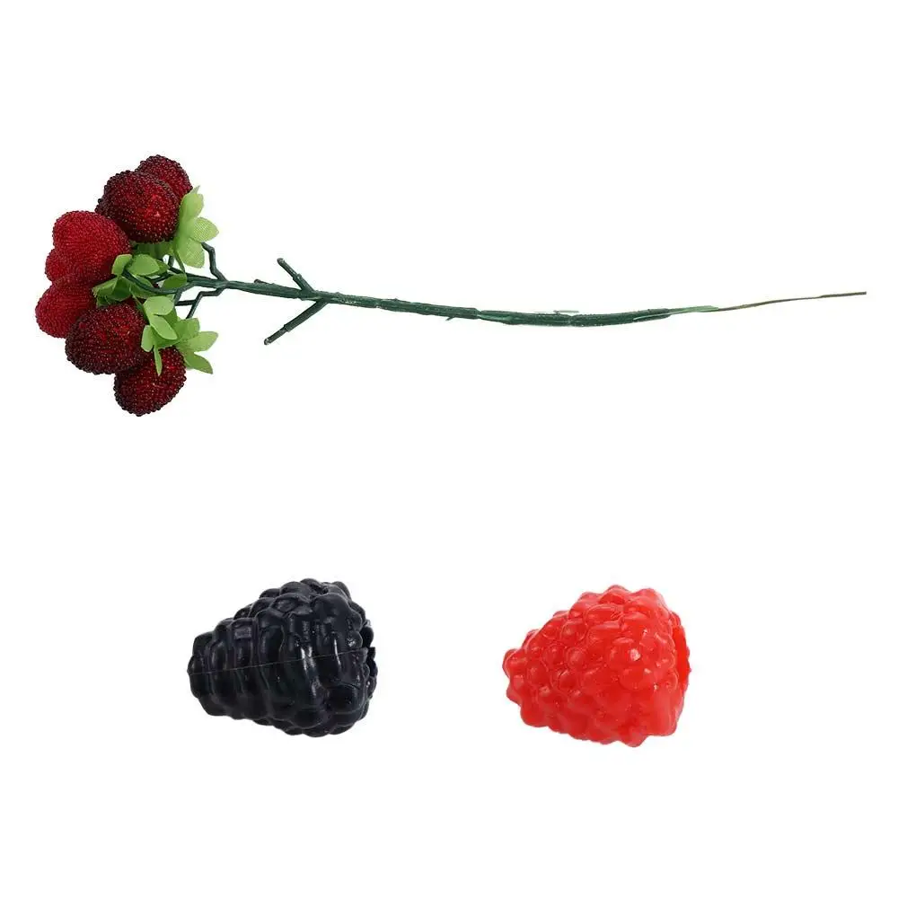 Bright Color DIY Accessories Realistic Home Decor Photography Props Artificial Raspberry Fake Fruit Mulberry Branch Model