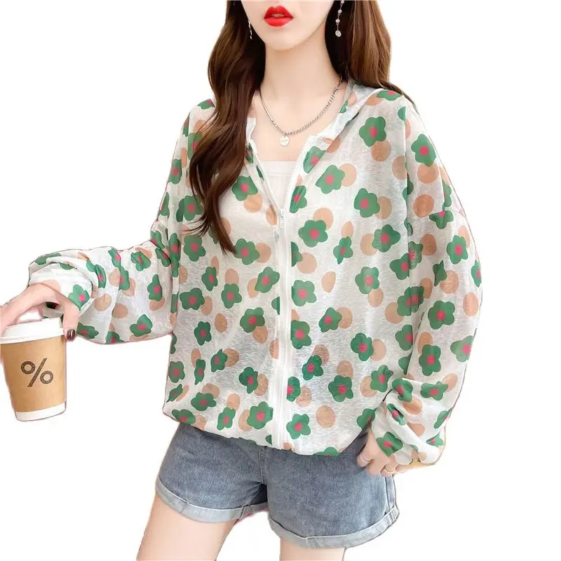 

Sun Protection Clothing Women's Summer Thin Jacket Korean Loose Ice Silk Breathable Sun-Proof Air Conditioning Shirt Coat Female