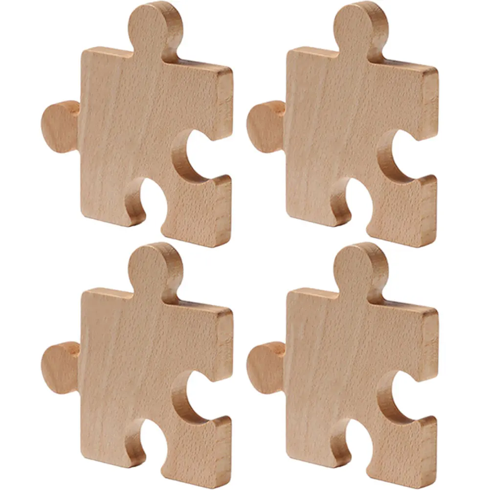 

4pcs Wooden Coasters Heat Resistant Puzzle Drink Cup Pad Funny Jigsaw Mat Coffee Table Scald Proof Decors Home OfficeDrink