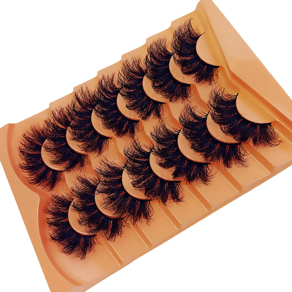 14 คู่/2 แพ็คขนตา Faux Mink ขนตายาวนาน Fluffy Mink Lashes Dramatic Volume Lashes Extension หนายาว