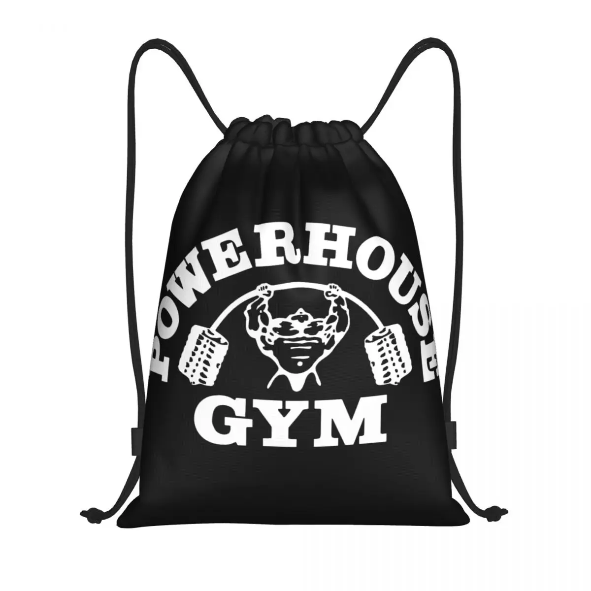 Custom Powerhouse Gym Drawstring Bag Men Women Lightweight Bodybuilding Fitness Muscle Sports Gym Storage Backpack