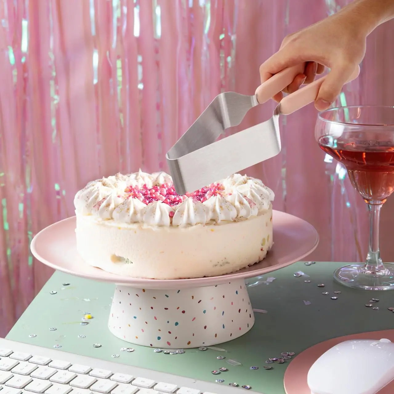 Stainless Steel Cake Cutter Divider 26cm, Cake Slicing Guide for Even Equal Pieces, Baking Tool