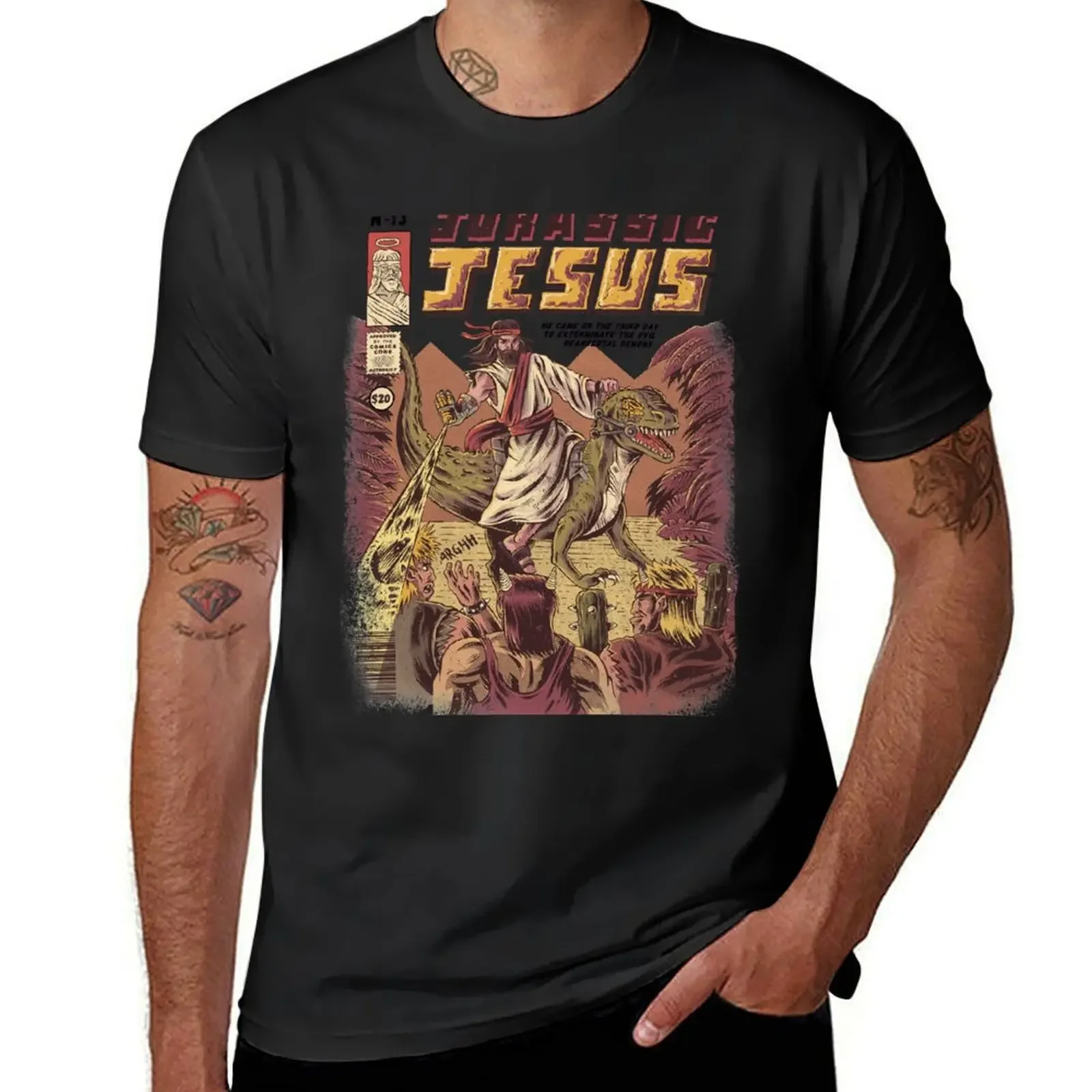 

JURASSIC JESUS T-Shirt sublime anime stuff street wear man clothes compression shirt men