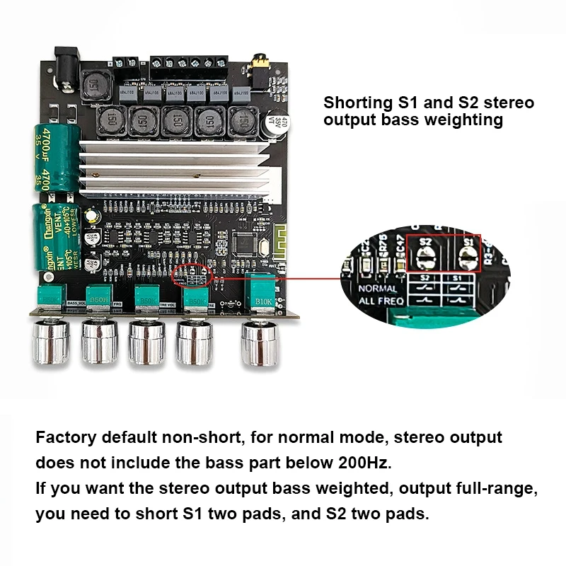Carte d'amplificateur de puissance audio Bluetooth 2.1 canaux ZK-TB22 TPA3116wiches 50W + 50W + 100W Twecirculation Subwoofer Technologie de réglage