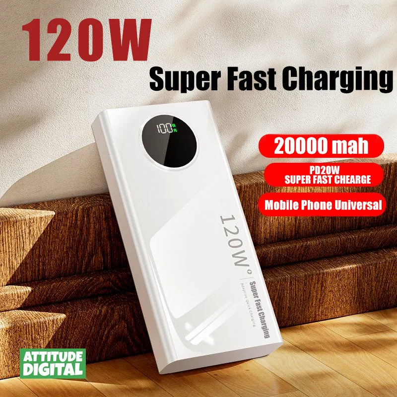 120W Power Large Capacity Fast Charging 20000mah Ultralarge Capacity For Mobile Power External Battery Multi-phone Application