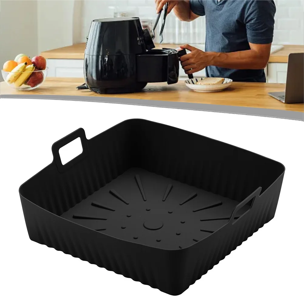 

Силиконовый вкладыш для аэрофритюрницы, антипригарный, легко чистящийся, подходит для фритюрниц на 6–8 литров, аксессуары для курицы, антипригарная силиконовая форма для аэрофритюрницы