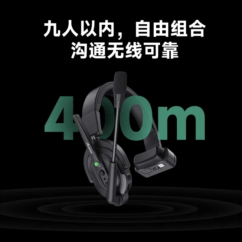 Wireless guide call system can reduce noise, three-way call earphones, full duplex head-mounted intercom
